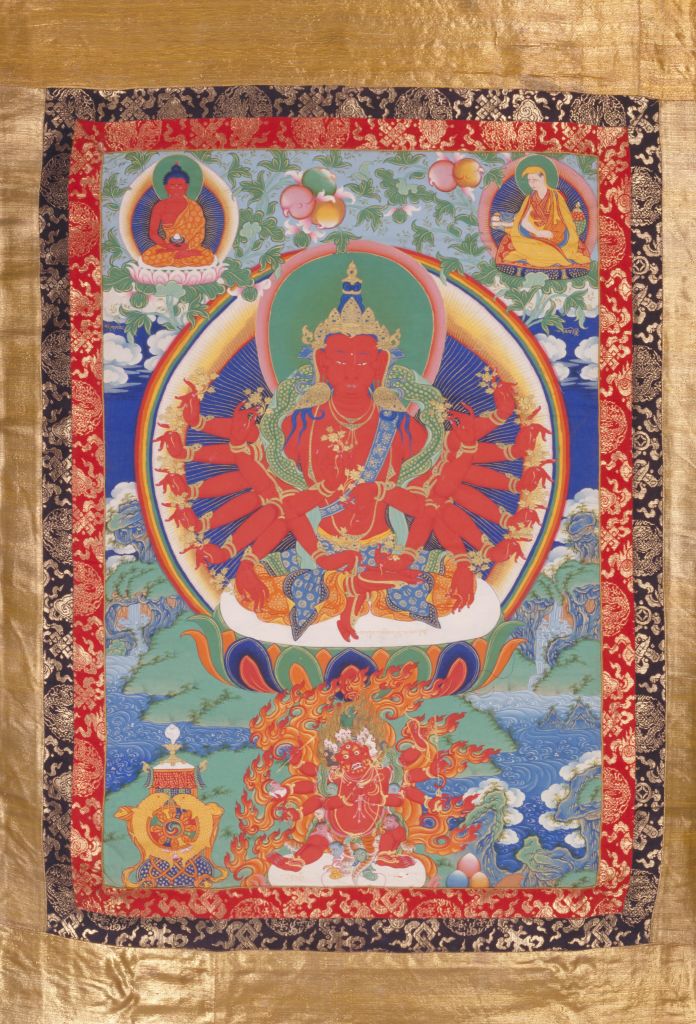 图片[1]-Lotus Dance Free Avalokitesvara Thangka-China Archive